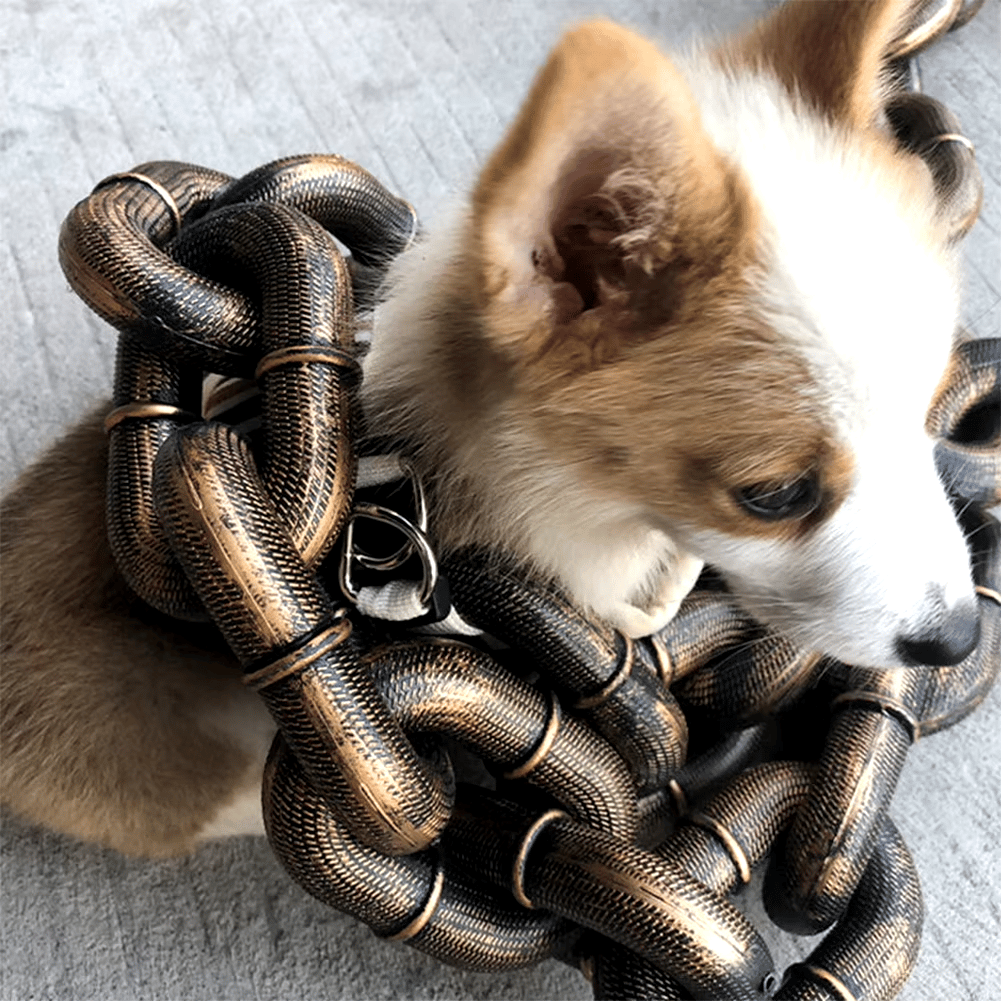 🐾 Funny Dog Leash - Life-Like Iron Chain Design for Large, Medium, and Small Pets 🐕✨